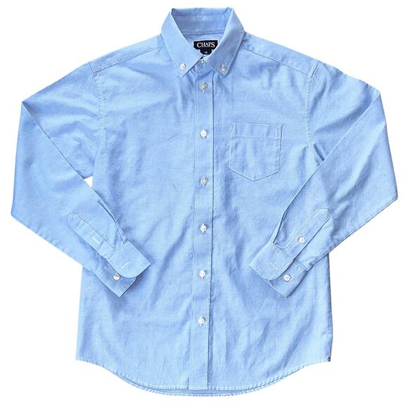 Chaps Blue Oxford Button-Down Long Sleeve Shirt Boy's 12 - Picture 1 of 6